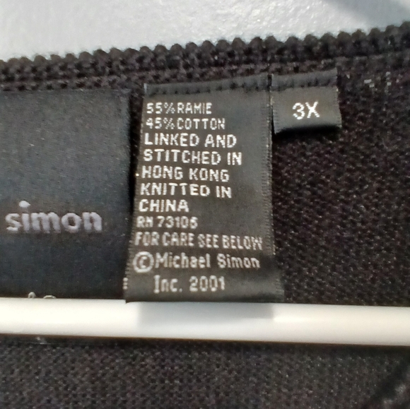 Vintage Michael Simon black starfish beaded black short sleeve cardigan size 3X - Picture 6 of 7